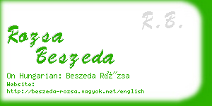 rozsa beszeda business card